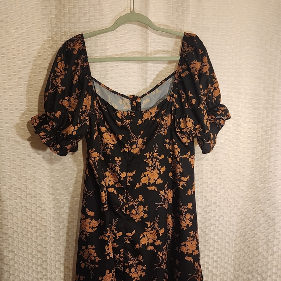 5/$16 💓Floral Black and Orange Dress - Picture 4 of 4
